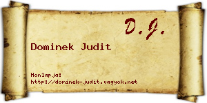 Dominek Judit névjegykártya